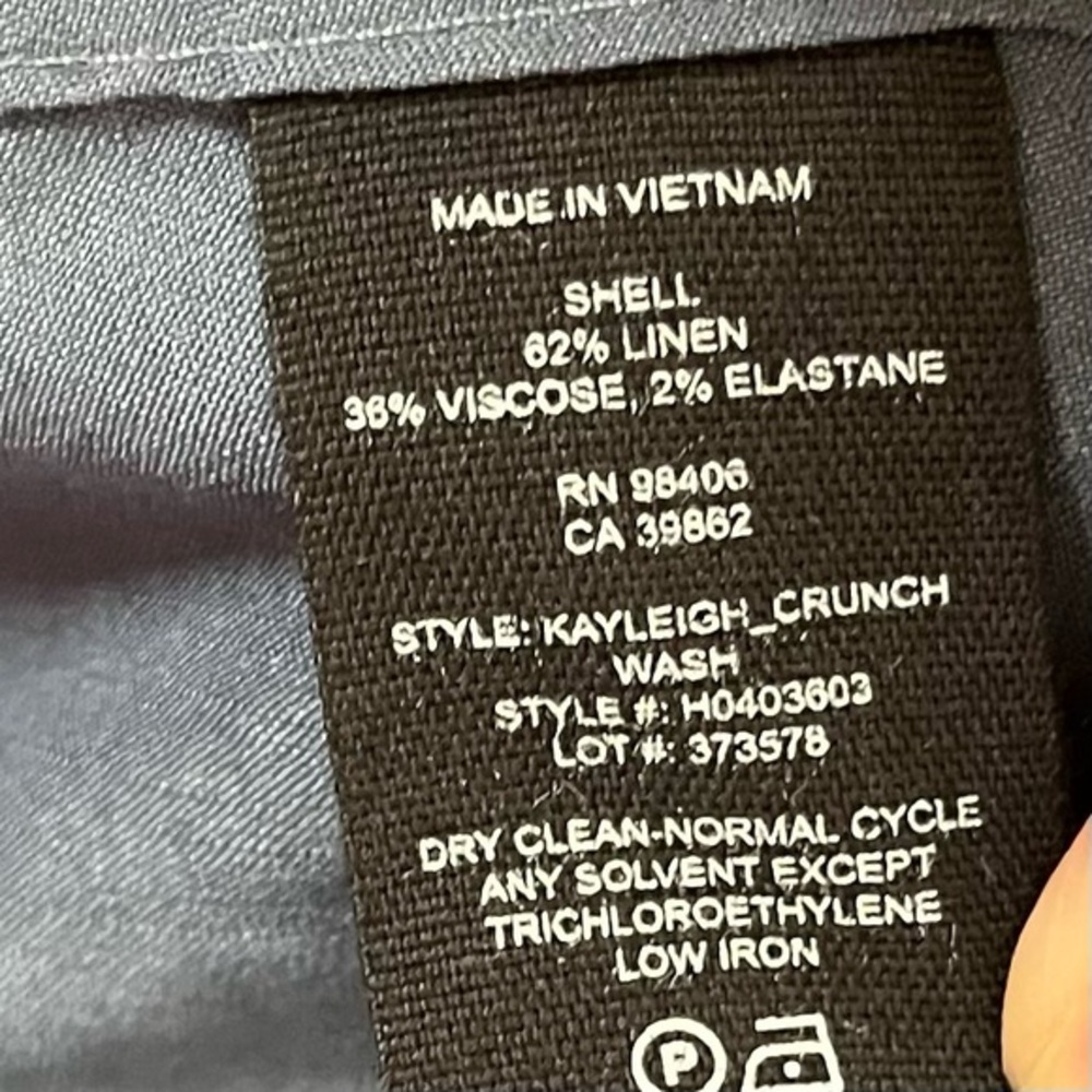 Theory Kayleigh Crunch Linen Blend Midi Dress Blue Button Front Women’s Size 6 - Picture 12 of 12